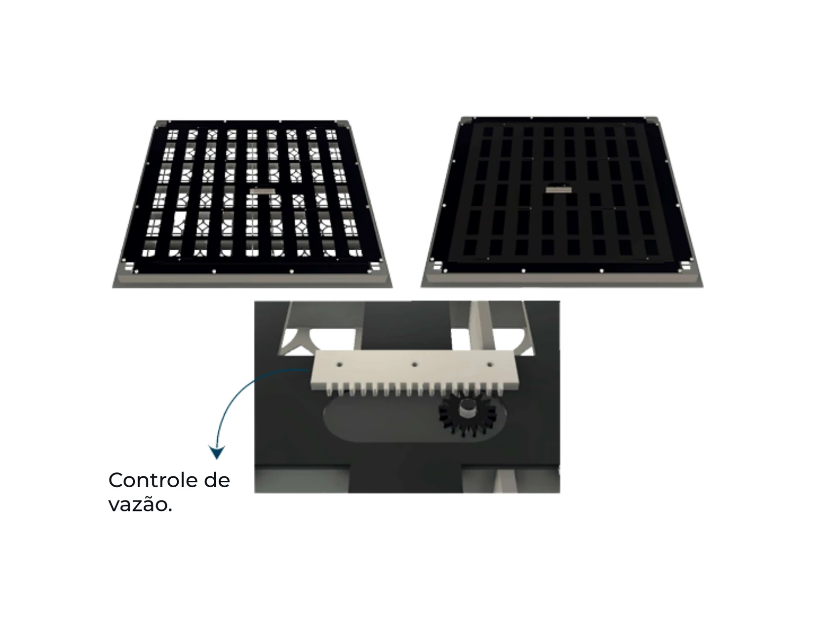 Placa de Insuflamento — Alta Vazão (com damper)